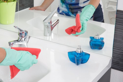 Professional carpet cleaning equipment in use during a service appointment