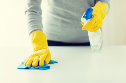 Bright clean carpet flooring after deep cleaning treatment
