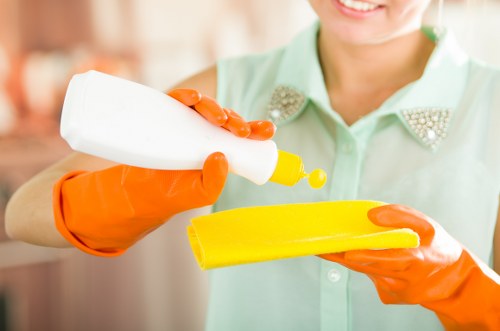 Office cleaners in Kingstonuponthames maintaining a modern workplace reception area