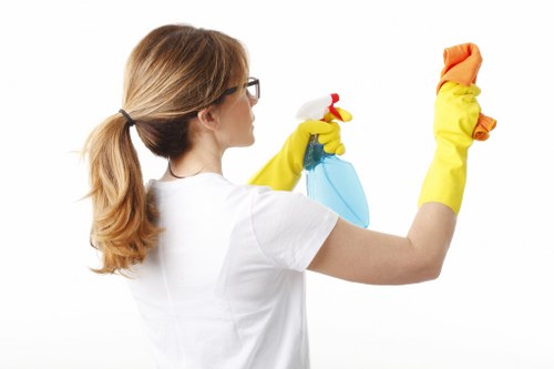 Technician preparing a carpet cleaning job with safety and access checks
