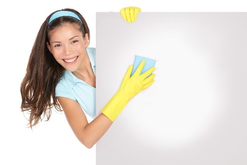 Staff responding carefully to a cleaning-related safety issue
